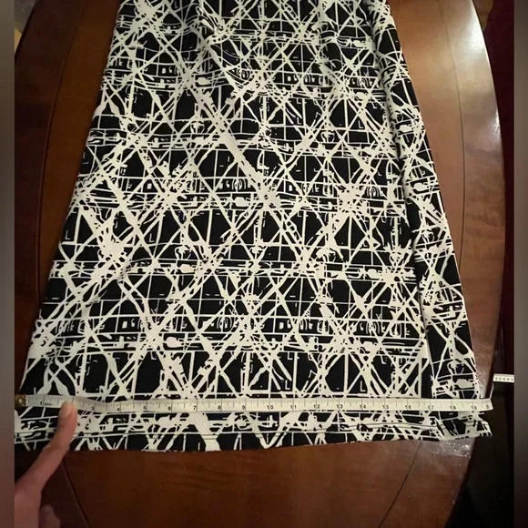 Karen-T Design jumpsuit / romper wide-leg. Black & white geometric. Stretchy. L - Picture 13 of 13